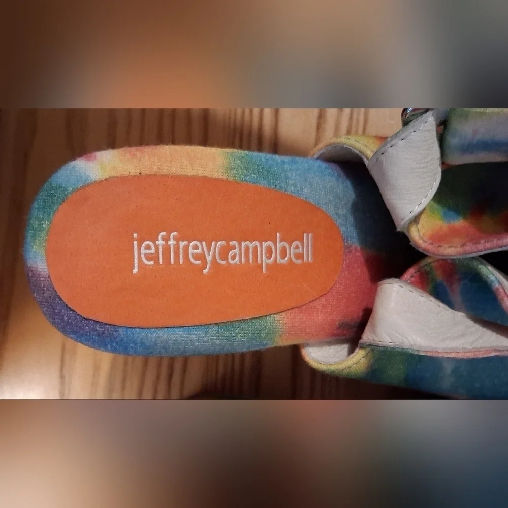 EUC RARE Y2K Jeffrey Campbell Mattix TyeDye Retro Hippie Platform Heel Shoe SZ 6